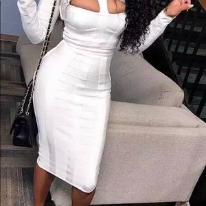 Fitted white dress